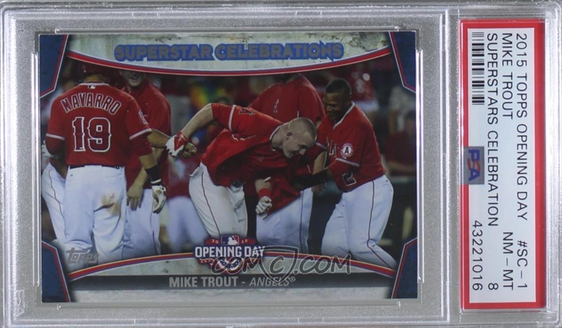 2016 Topps Opening Day Superstar Celebrations #SC-1 Mike Trout Angels Baseball Card NM-MT 